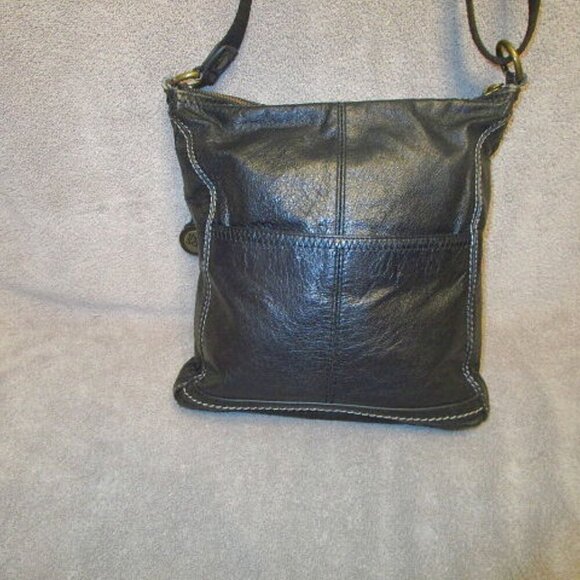 The Sak Purse Black Leather Iris Crossbody Bag Adjustable Strap Hobo Swing Pack - Picture 11 of 12